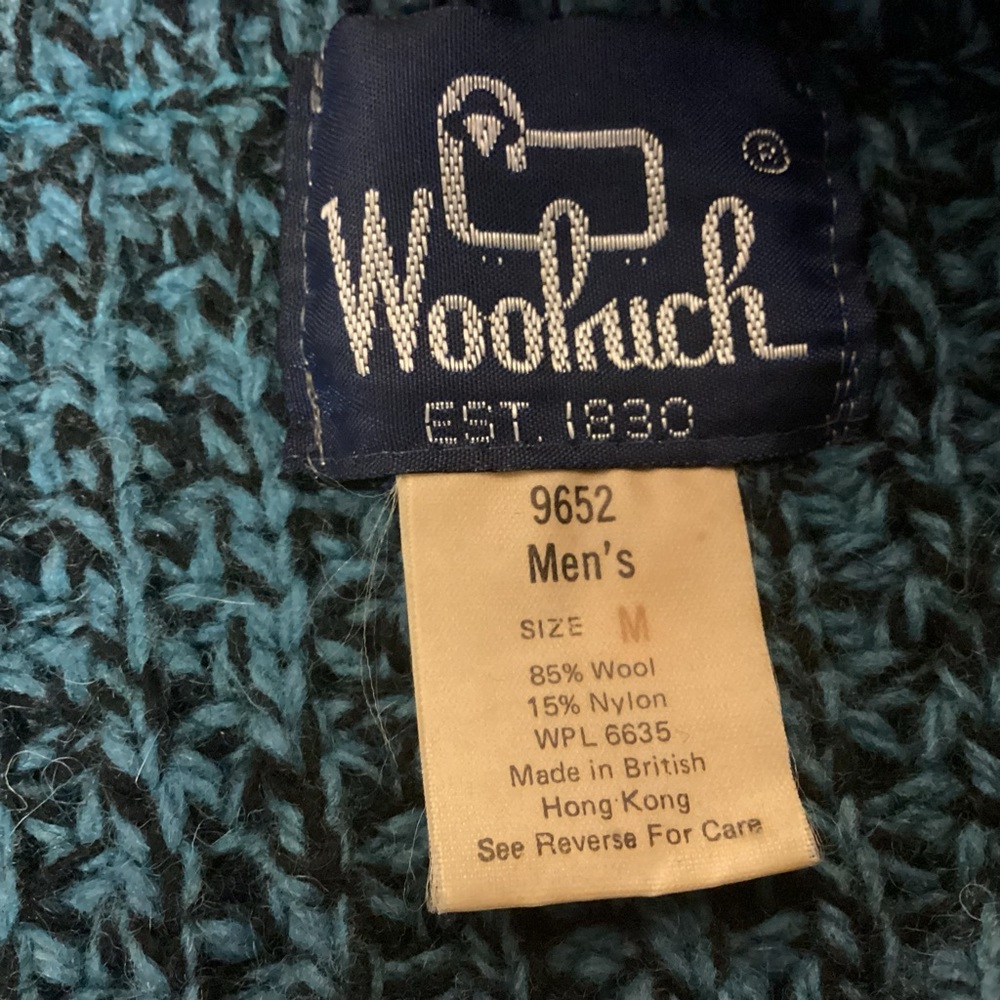 Vintage 1980’s Mens Woolrich shawl collar wool sweater size medium - Picture 7 of 8